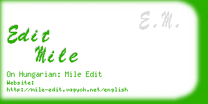 edit mile business card